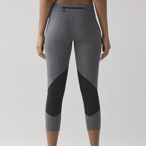 Lululemon Pace Rival 23" Leggings Heathered Gray / Black Size 6 NWOT